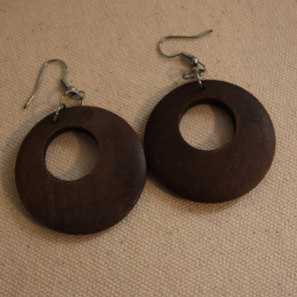 FREE W PURCHASE Wooden Hoop Earrings